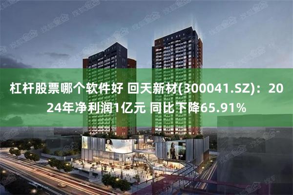 杠杆股票哪个软件好 回天新材(300041.SZ)：2024年净利润1亿元 同比下降65.91%