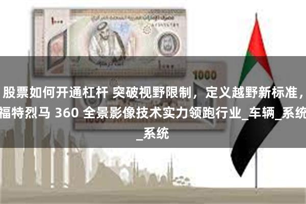 股票如何开通杠杆 突破视野限制，定义越野新标准，福特烈马 360 全景影像技术实力领跑行业_车辆_系统