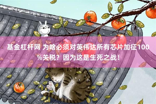 基金杠杆网 为啥必须对英伟达所有芯片加征100%关税？因为这是生死之战！